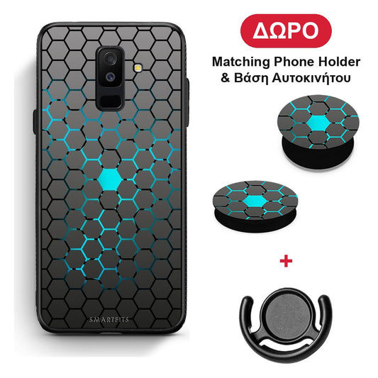 Geometric Hexagonal - Samsung Galaxy A6+ 2018 θήκη + Δώρο Phone Holder & Βάση Αυτοκινήτου