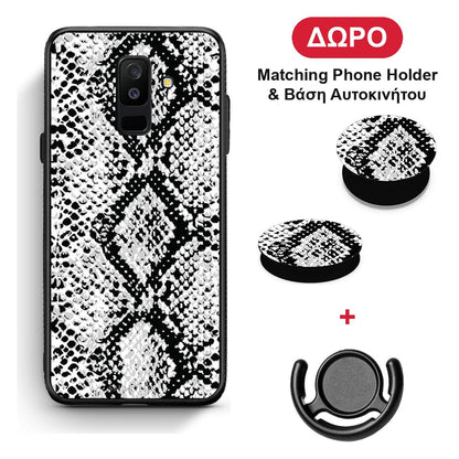 Animal White Snake - Samsung Galaxy A6+ 2018 θήκη + Δώρο Phone Holder & Βάση Αυτοκινήτου