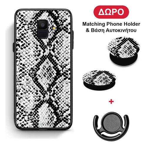 Animal White Snake - Samsung Galaxy A6 2018 θήκη + Δώρο Phone Holder & Βάση Αυτοκινήτου
