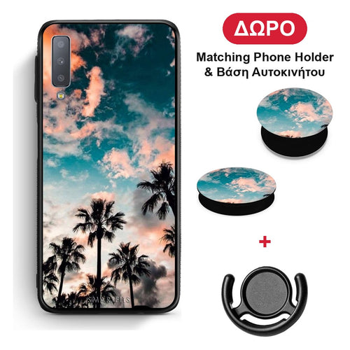 Summer Sky - Samsung Galaxy A7 2018 θήκη + Δώρο Phone Holder & Βάση Αυτοκινήτου