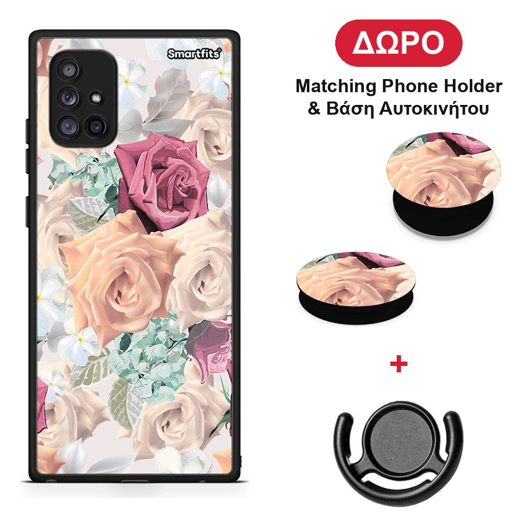 Floral Bouquet - Samsung Galaxy A71 5G θήκη + Δώρο Phone Holder & Βάση Αυτοκινήτου