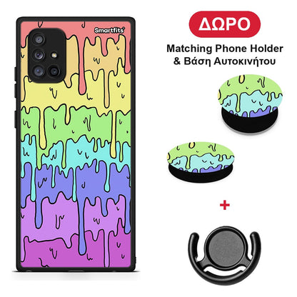 Melting Rainbow - Samsung Galaxy A71 5G θήκη + Δώρο Phone Holder & Βάση Αυτοκινήτου