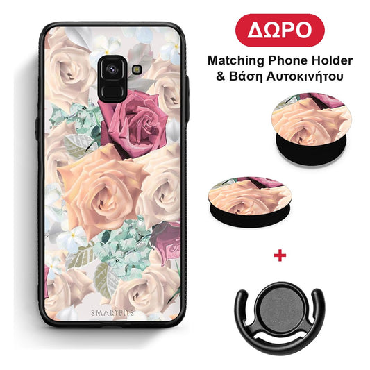 Floral Bouquet - Samsung Galaxy A8 θήκη + Δώρο Phone Holder & Βάση Αυτοκινήτου