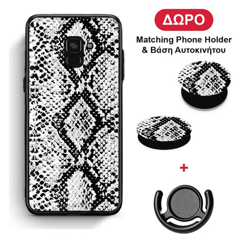Animal White Snake - Samsung Galaxy A8 θήκη + Δώρο Phone Holder & Βάση Αυτοκινήτου