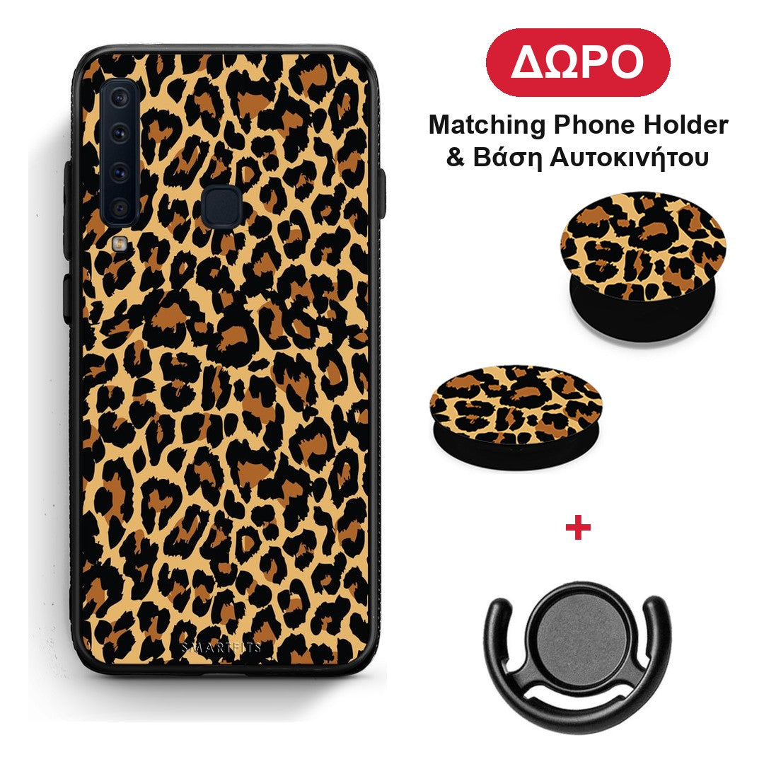 Animal Leopard - Samsung Galaxy A9 θήκη + Δώρο Phone Holder & Βάση Αυτοκινήτου
