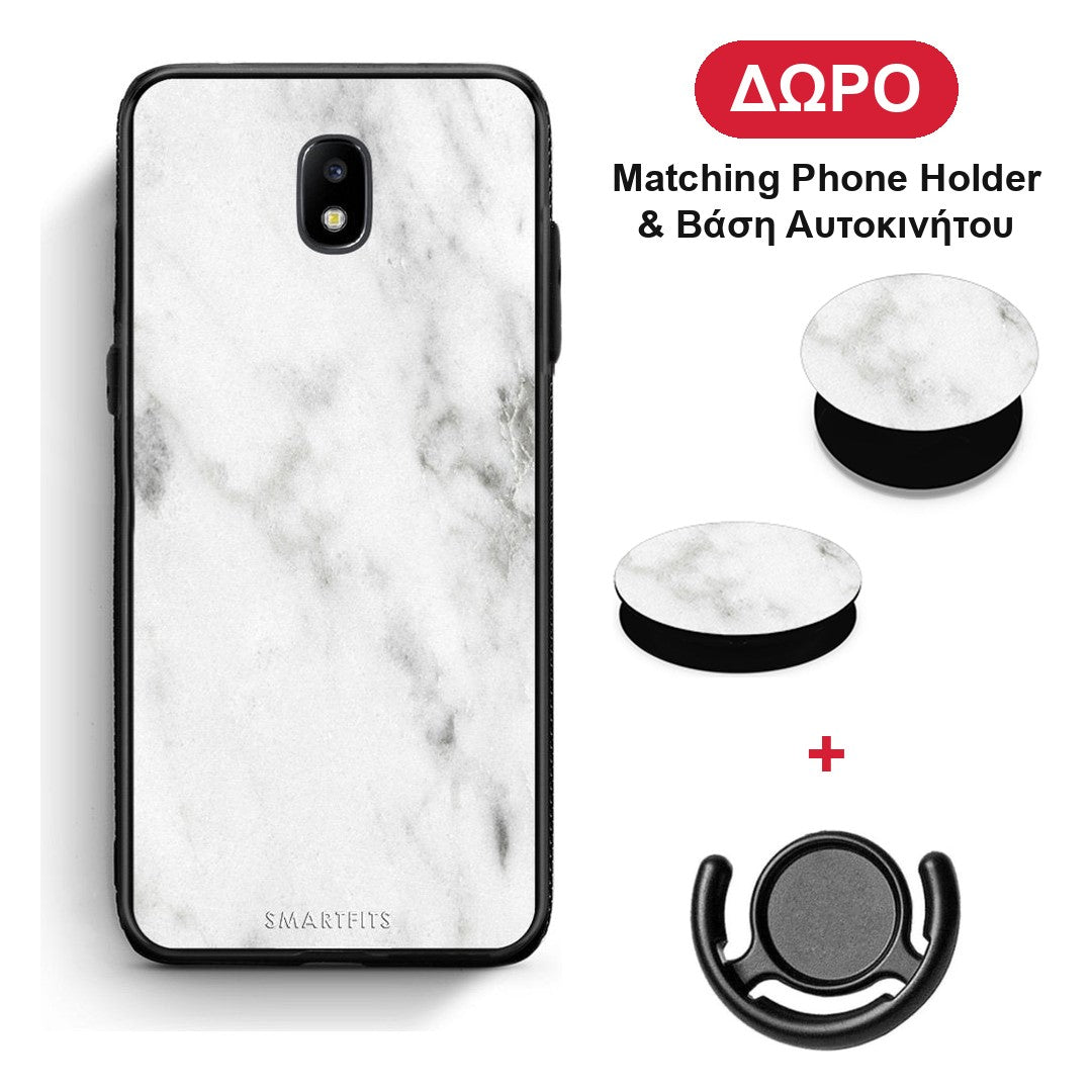 Marble White - Samsung Galaxy J5 2017 θήκη + Δώρο Phone Holder & Βάση Αυτοκινήτου