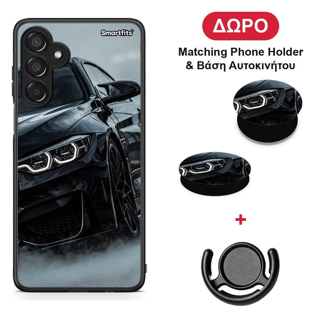 Black BMW - Samsung Galaxy M15 θήκη + Δώρο Phone Holder & Βάση Αυτοκινήτου