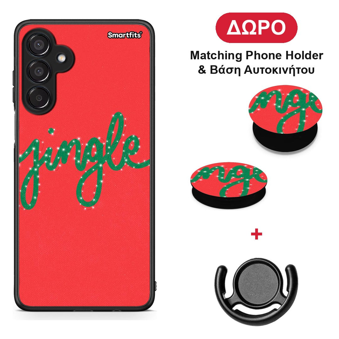 Jingle Xmas - Samsung Galaxy M15 θήκη + Δώρο Phone Holder & Βάση Αυτοκινήτου