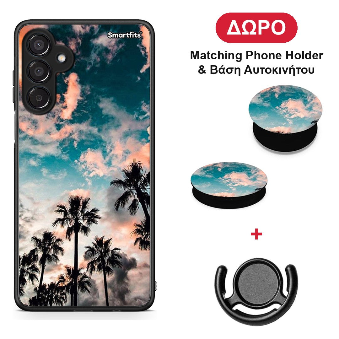 Summer Sky - Samsung Galaxy M15 θήκη + Δώρο Phone Holder & Βάση Αυτοκινήτου