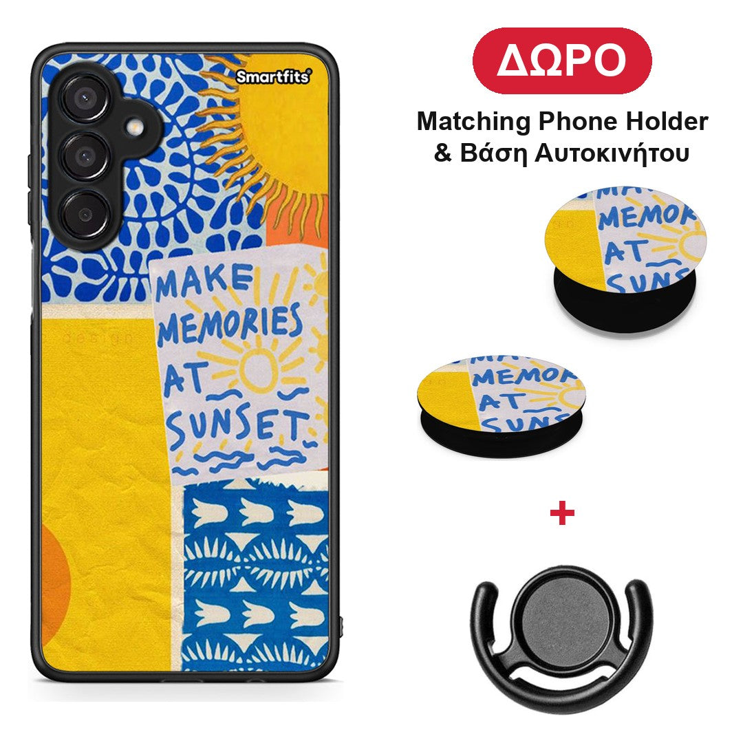 Sunset Memories - Samsung Galaxy M15 θήκη + Δώρο Phone Holder & Βάση Αυτοκινήτου