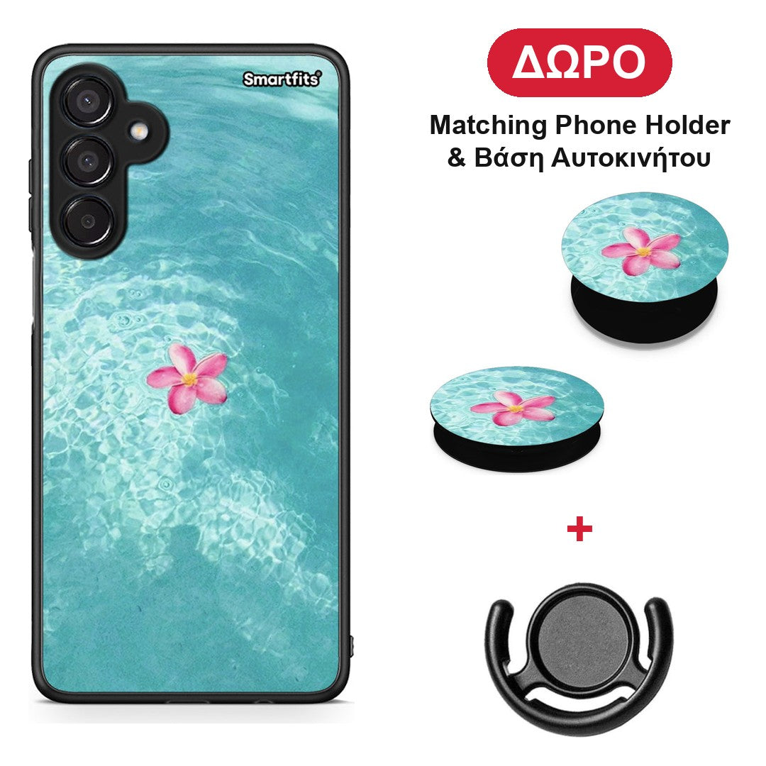 Water Flower - Samsung Galaxy M15 θήκη + Δώρο Phone Holder & Βάση Αυτοκινήτου