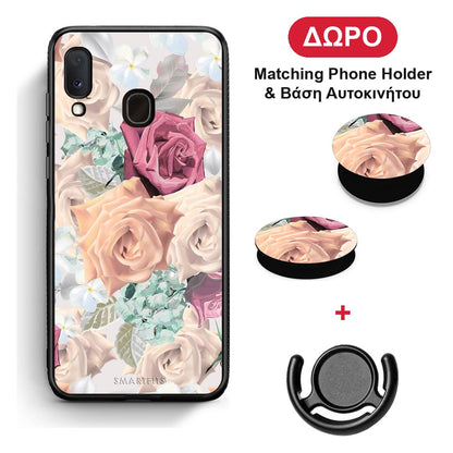 Floral Bouquet - Samsung Galaxy M20 θήκη + Δώρο Phone Holder & Βάση Αυτοκινήτου