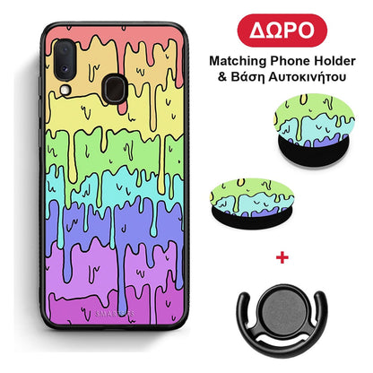 Melting Rainbow - Samsung Galaxy M20 θήκη + Δώρο Phone Holder & Βάση Αυτοκινήτου