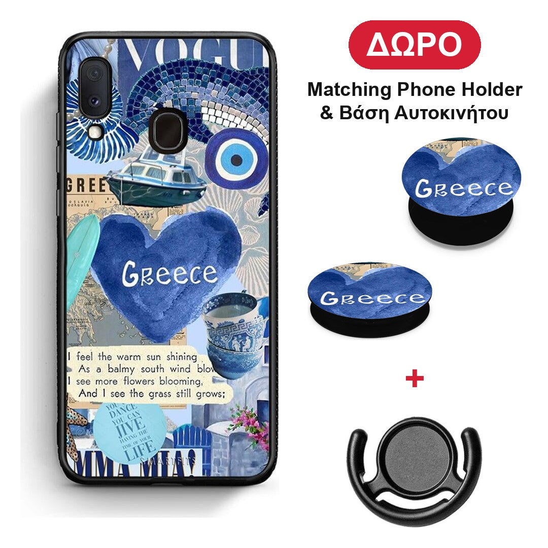 Summer In Greece - Samsung Galaxy M20 θήκη + Δώρο Phone Holder & Βάση Αυτοκινήτου