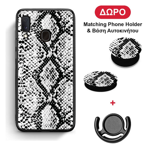 Animal White Snake - Samsung Galaxy M20 θήκη + Δώρο Phone Holder & Βάση Αυτοκινήτου