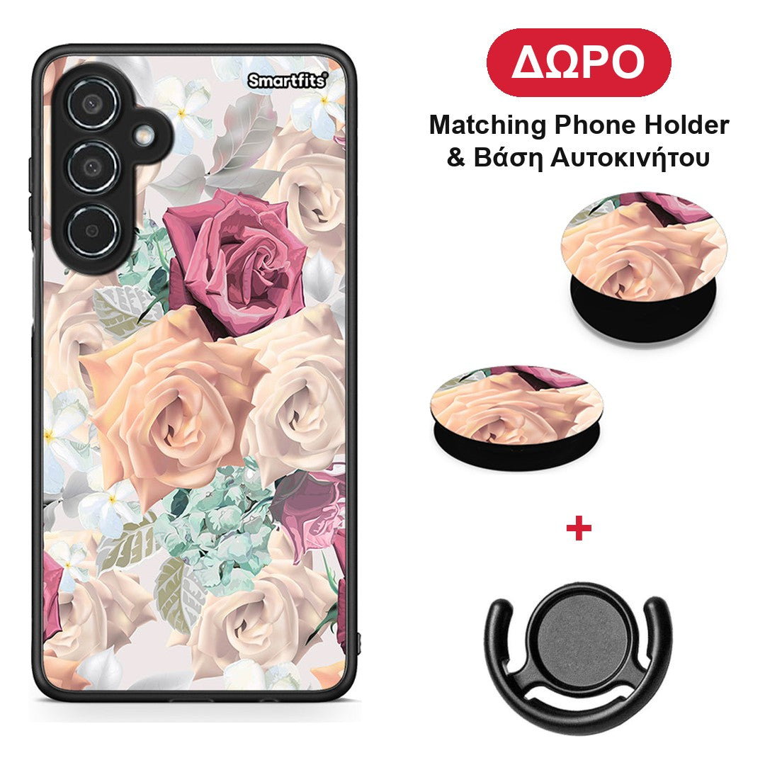 Floral Bouquet - Samsung Galaxy M35 5G θήκη + Δώρο Phone Holder & Βάση Αυτοκινήτου