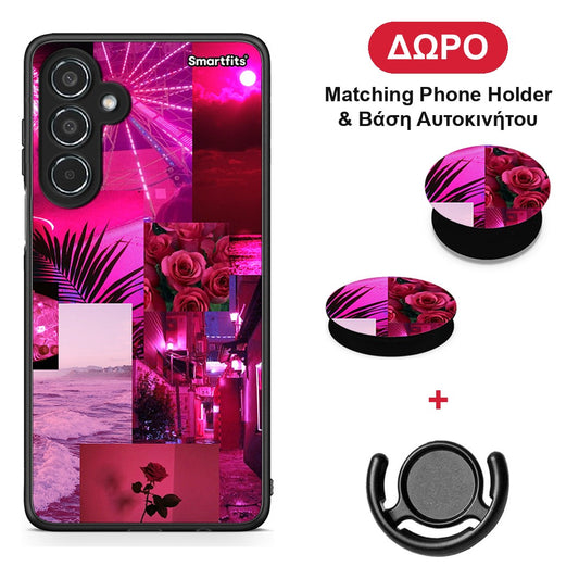 Collage Red Roses - Samsung Galaxy M35 5G θήκη + Δώρο Phone Holder & Βάση Αυτοκινήτου