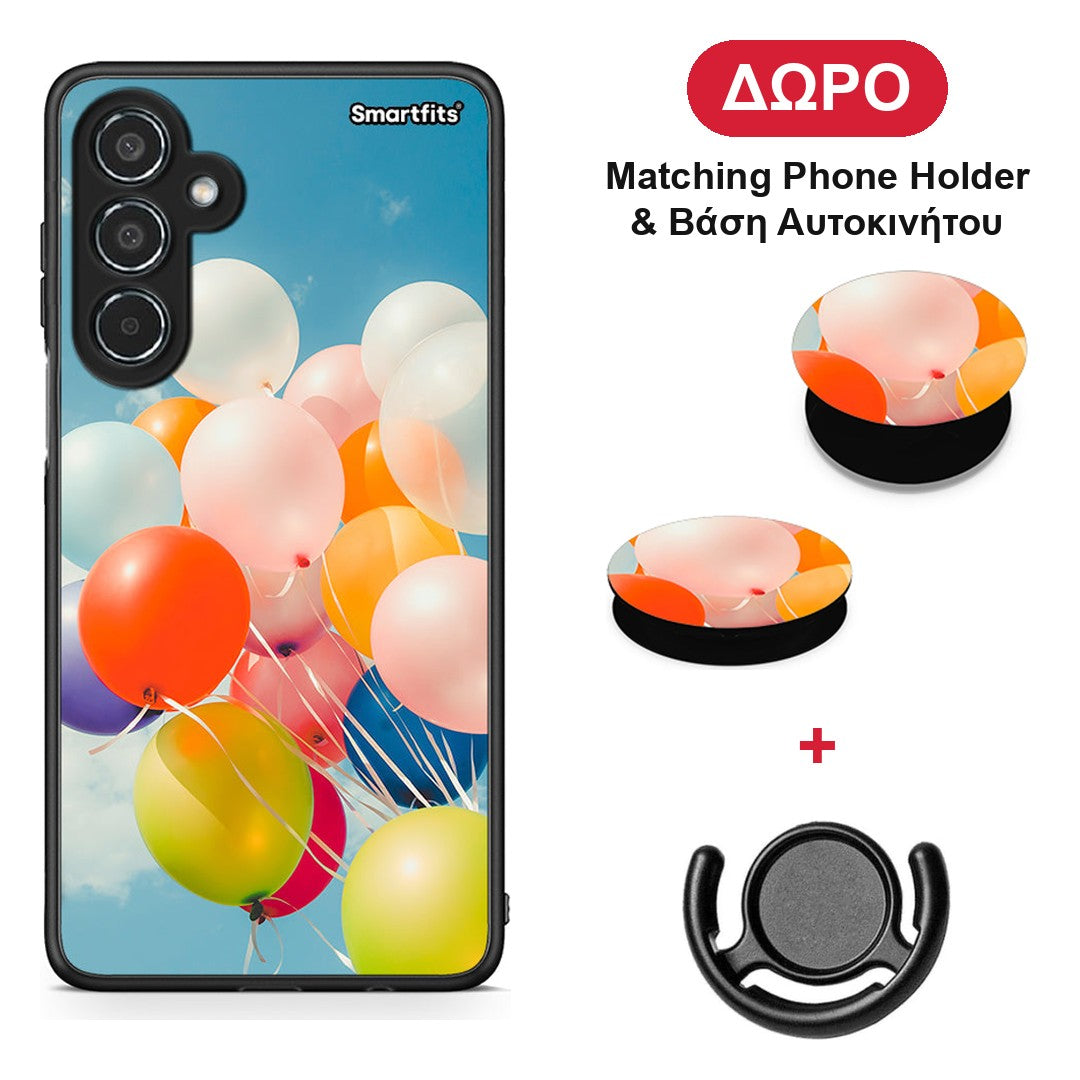 Colorful Balloons - Samsung Galaxy M35 5G θήκη + Δώρο Phone Holder & Βάση Αυτοκινήτου
