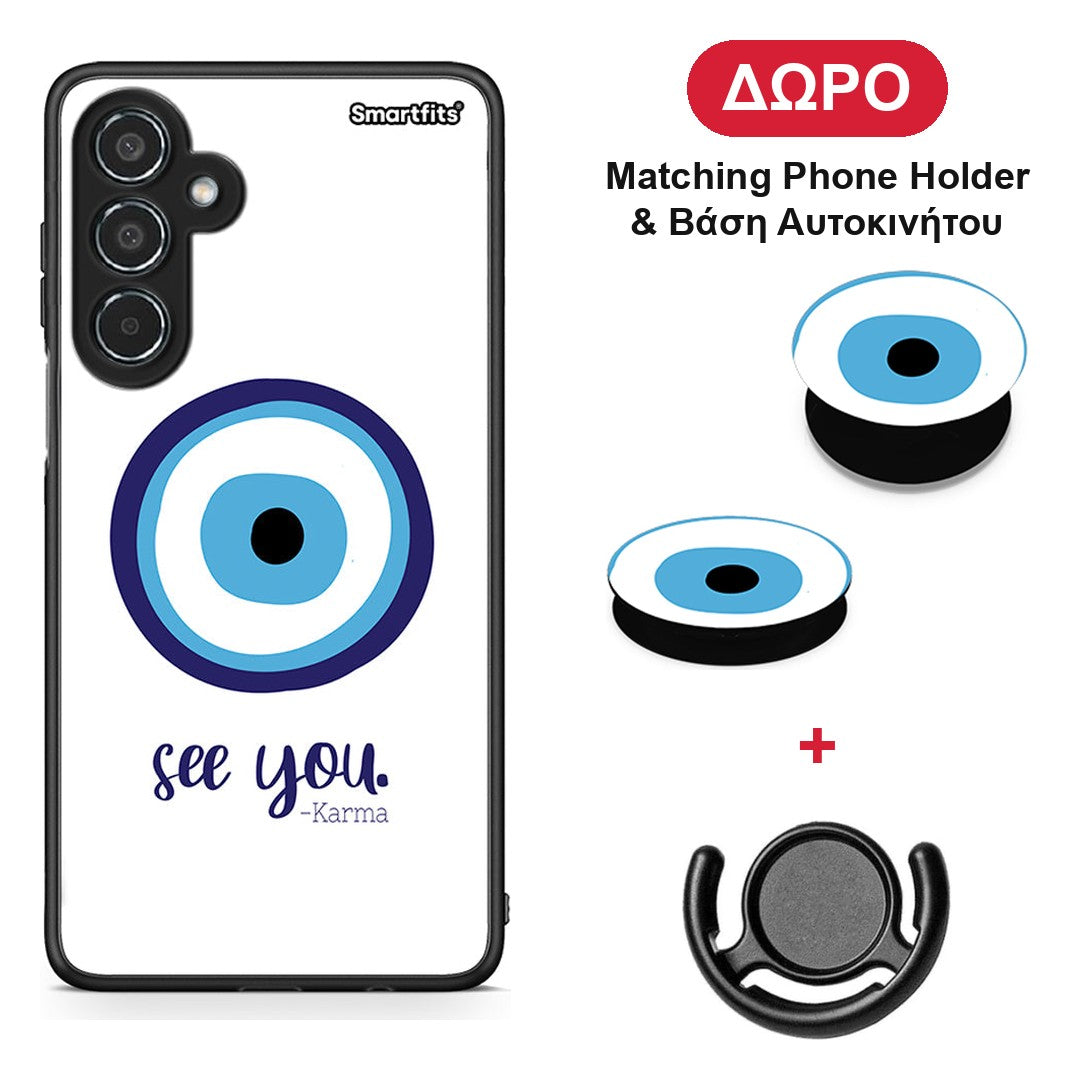 Karma Says - Samsung Galaxy M35 5G θήκη + Δώρο Phone Holder & Βάση Αυτοκινήτου