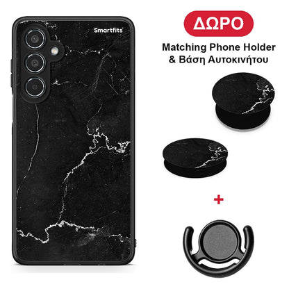 Marble Black - Samsung Galaxy M35 5G θήκη + Δώρο Phone Holder & Βάση Αυτοκινήτου