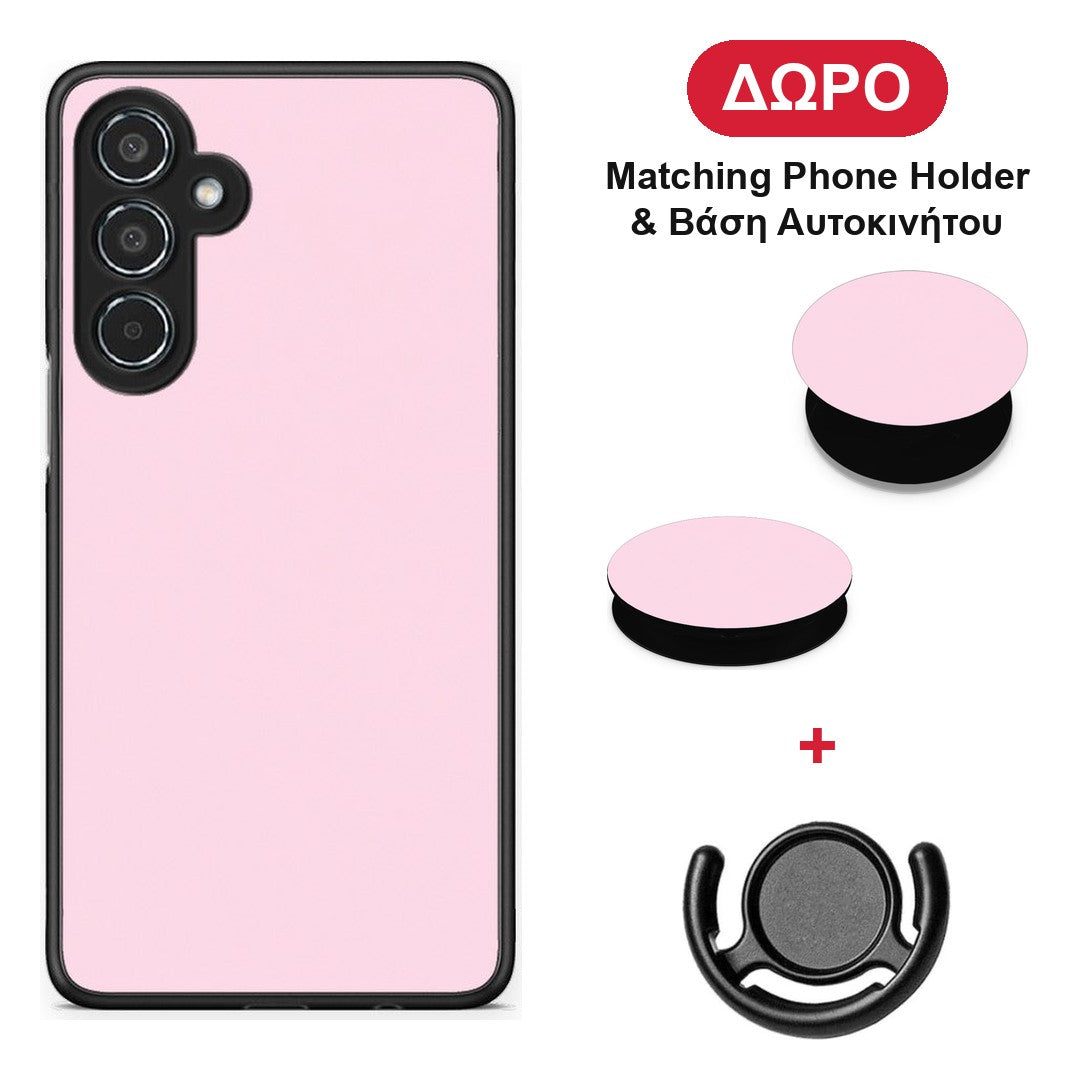 Pale Pink - Samsung Galaxy M35 5G θήκη + Δώρο Phone Holder & Βάση Αυτοκινήτου