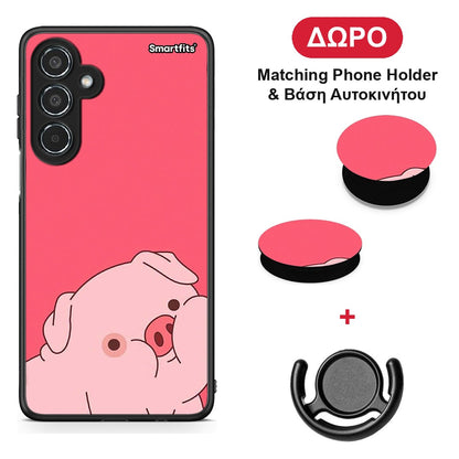 Pig Love 1 - Samsung Galaxy M35 5G θήκη + Δώρο Phone Holder & Βάση Αυτοκινήτου