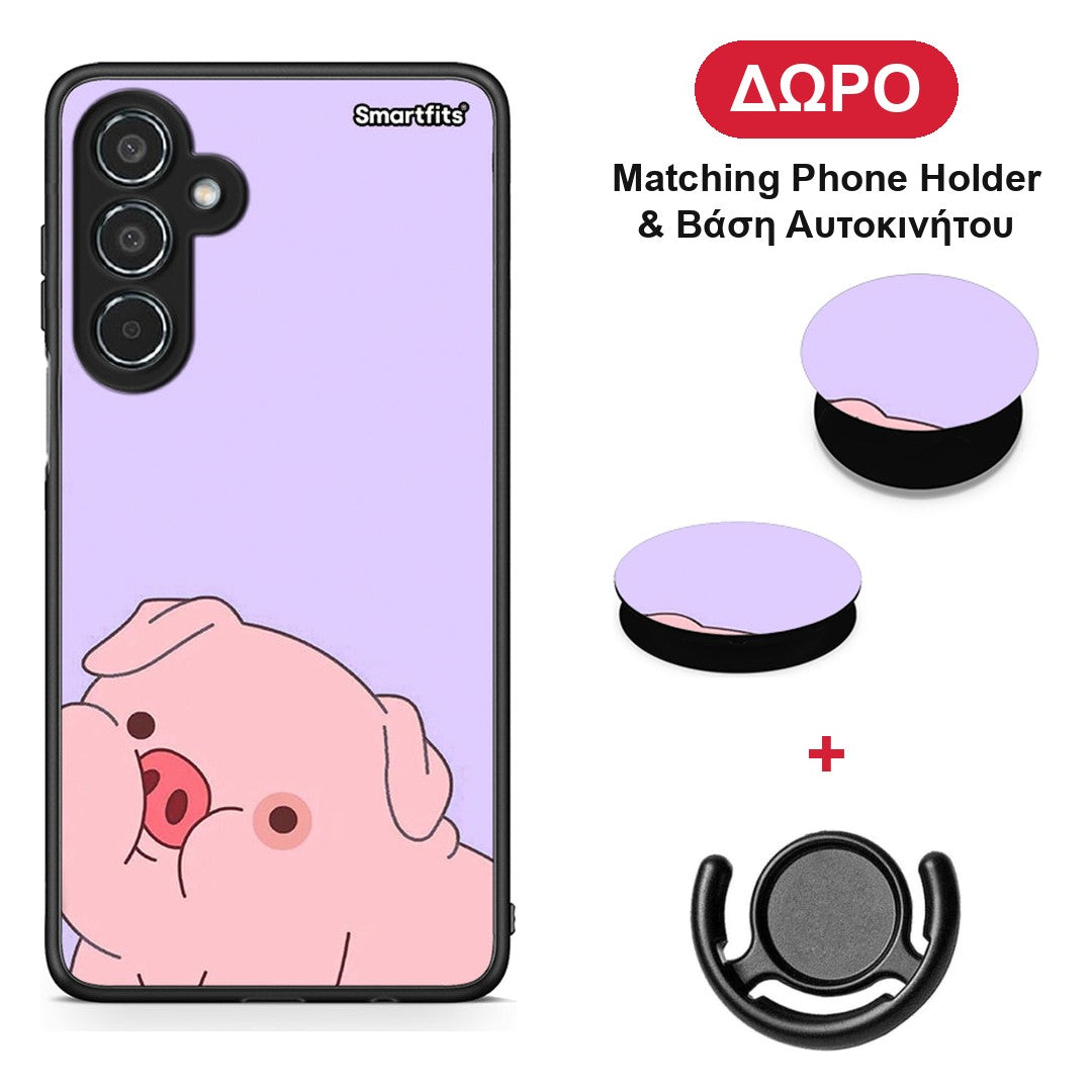 Pig Love 2 - Samsung Galaxy M35 5G θήκη + Δώρο Phone Holder & Βάση Αυτοκινήτου