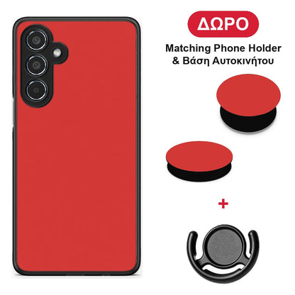 Poppy Red - Samsung Galaxy M35 5G θήκη + Δώρο Phone Holder & Βάση Αυτοκινήτου