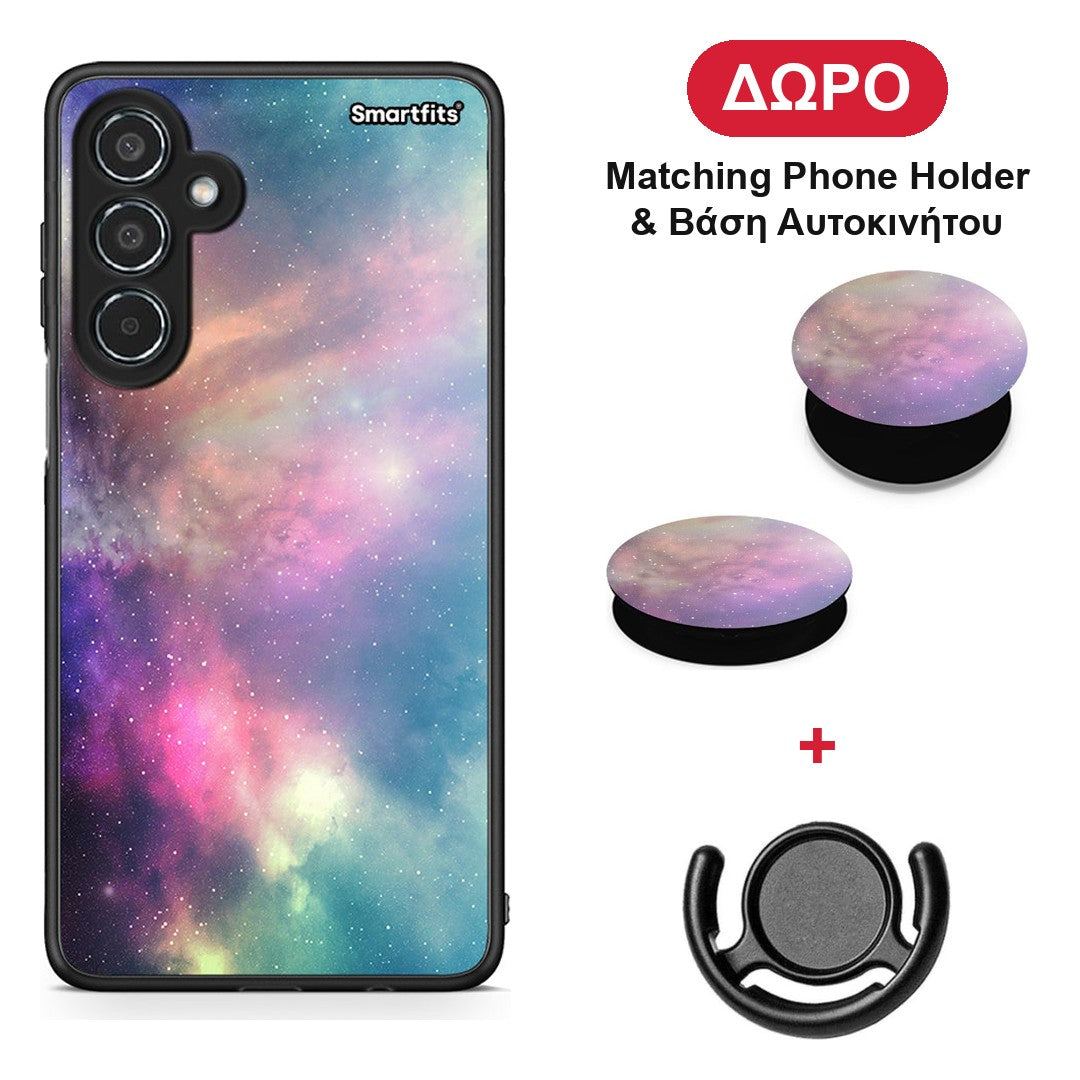 Galactic Rainbow - Samsung Galaxy M35 5G θήκη + Δώρο Phone Holder & Βάση Αυτοκινήτου