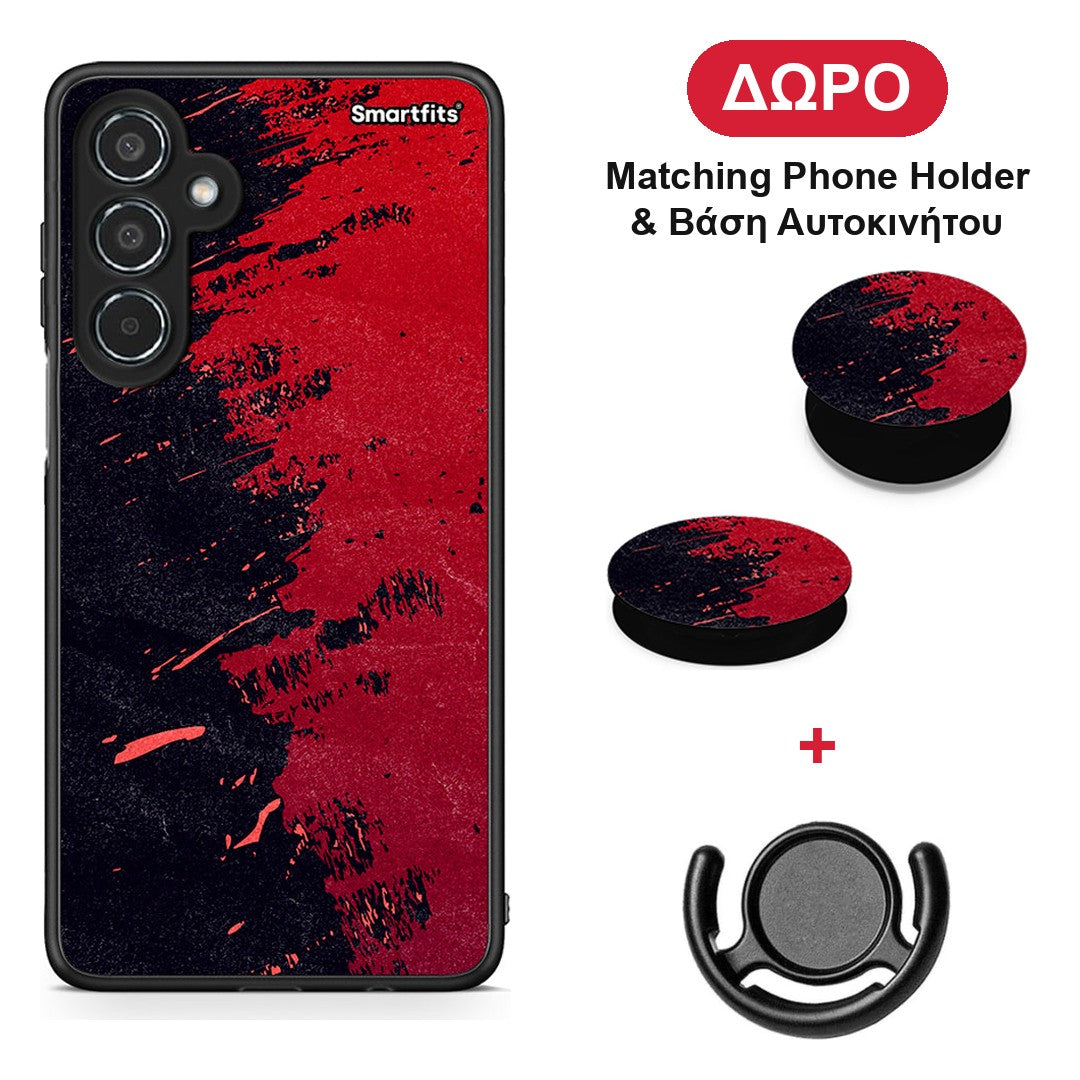 Red Paint - Samsung Galaxy M35 5G θήκη + Δώρο Phone Holder & Βάση Αυτοκινήτου