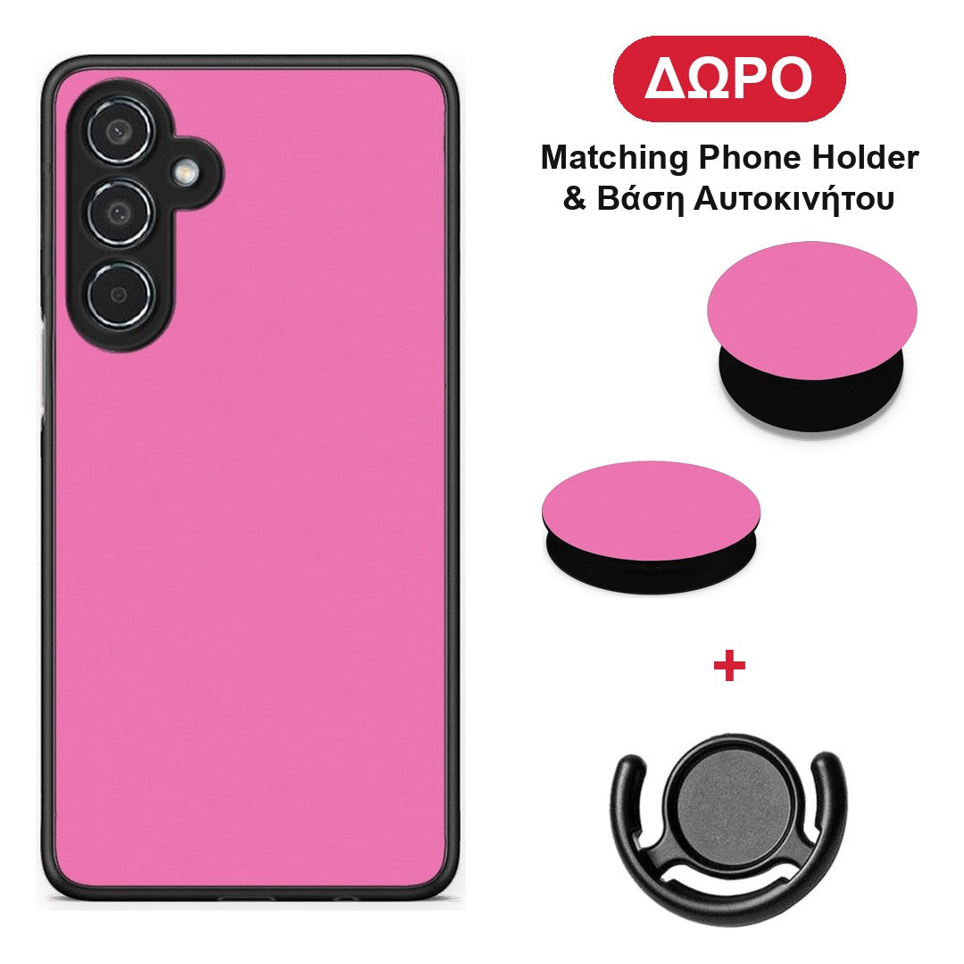 Rose Pink - Samsung Galaxy M35 5G θήκη + Δώρο Phone Holder & Βάση Αυτοκινήτου