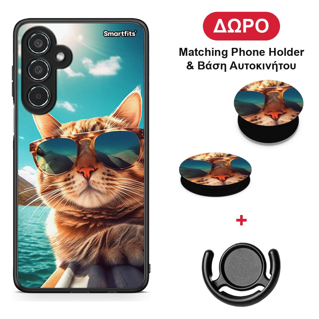 Summer Cat - Samsung Galaxy M35 5G θήκη + Δώρο Phone Holder & Βάση Αυτοκινήτου