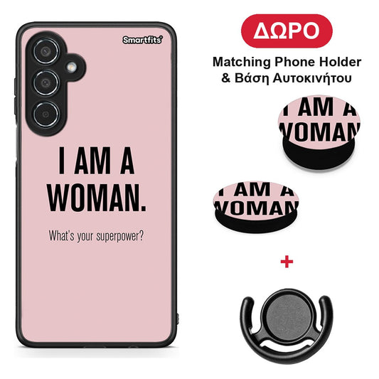 Superpower Woman - Samsung Galaxy M35 5G θήκη + Δώρο Phone Holder & Βάση Αυτοκινήτου