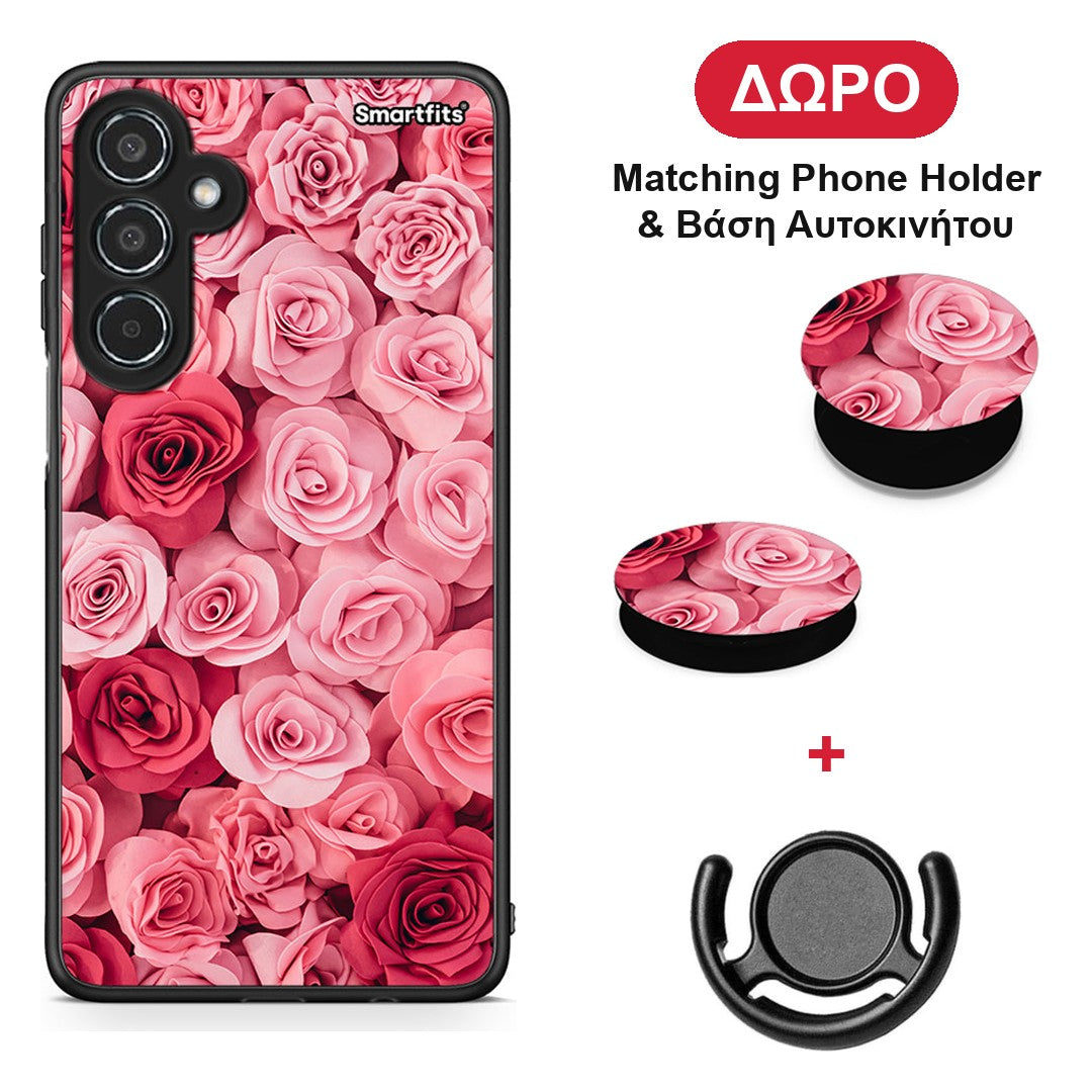 Valentine RoseGarden - Samsung Galaxy M35 5G θήκη + Δώρο Phone Holder & Βάση Αυτοκινήτου