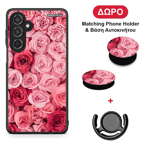 Valentine RoseGarden - Samsung Galaxy M35 5G θήκη + Δώρο Phone Holder & Βάση Αυτοκινήτου