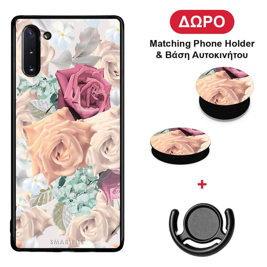 Floral Bouquet - Samsung Galaxy Note 10 θήκη + Δώρο Phone Holder & Βάση Αυτοκινήτου