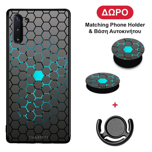 Geometric Hexagonal - Samsung Galaxy Note 10 θήκη + Δώρο Phone Holder & Βάση Αυτοκινήτου