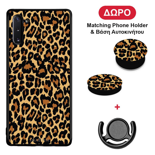 Animal Leopard - Samsung Galaxy Note 10 θήκη + Δώρο Phone Holder & Βάση Αυτοκινήτου
