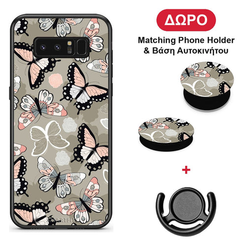 Boho Butterflies - Samsung Galaxy Note 8 θήκη + Δώρο Phone Holder & Βάση Αυτοκινήτου