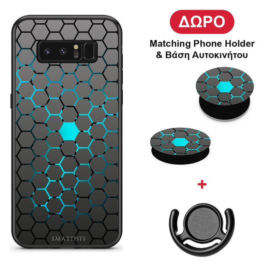 Geometric Hexagonal - Samsung Galaxy Note 8 θήκη + Δώρο Phone Holder & Βάση Αυτοκινήτου
