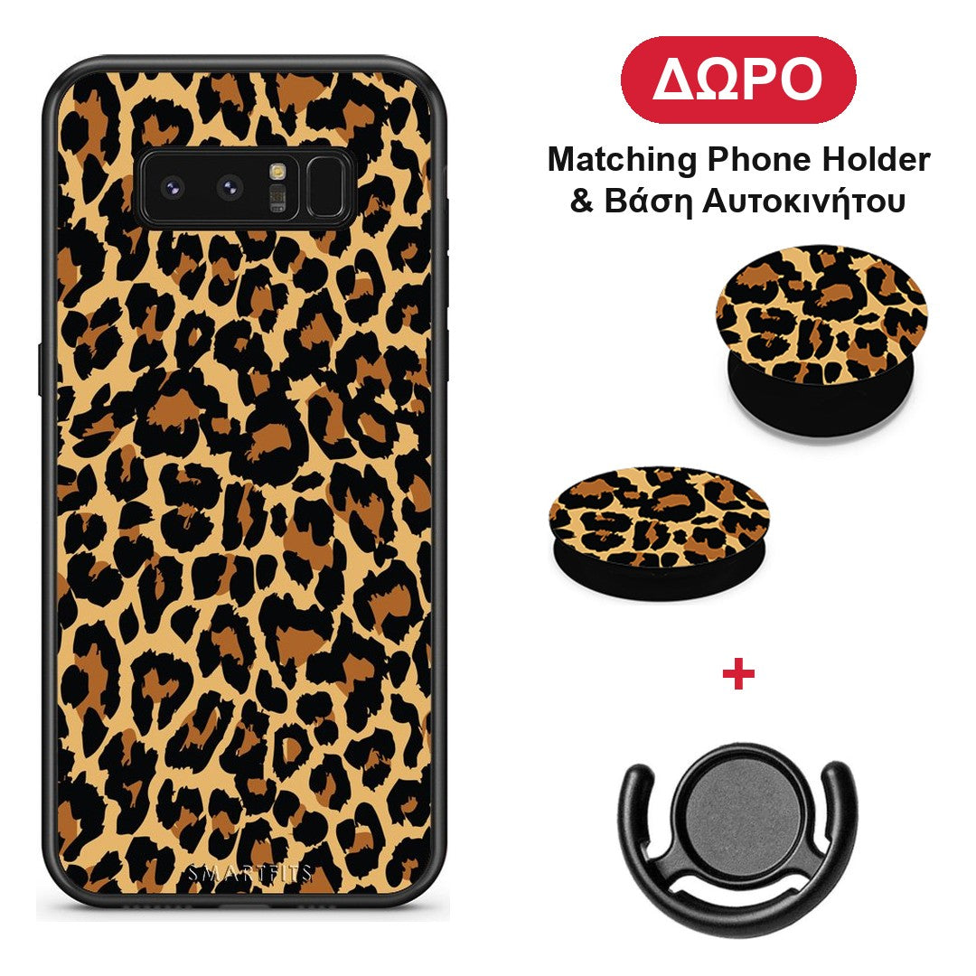 Animal Leopard - Samsung Galaxy Note 8 θήκη + Δώρο Phone Holder & Βάση Αυτοκινήτου