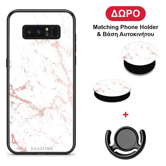 Marble Pink Splash - Samsung Galaxy Note 8 θήκη + Δώρο Phone Holder & Βάση Αυτοκινήτου