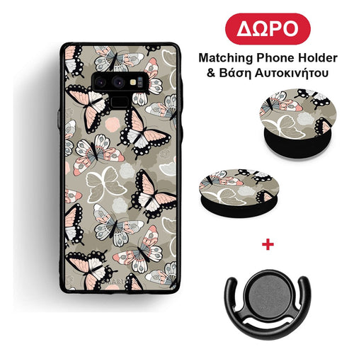 Boho Butterflies - Samsung Galaxy Note 9 θήκη + Δώρο Phone Holder & Βάση Αυτοκινήτου