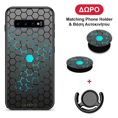 Geometric Hexagonal - Samsung Galaxy S10 θήκη + Δώρο Phone Holder & Βάση Αυτοκινήτου