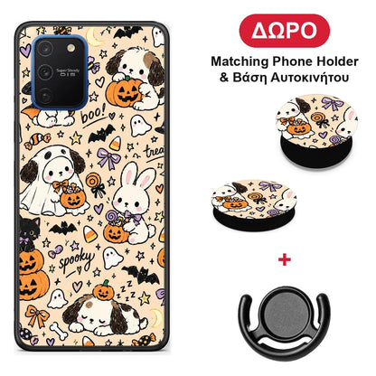 Halloween Puppies and Friends on Cream - Samsung Galaxy S10 Lite θήκη + Δώρο Phone Holder & Βάση Αυτοκινήτου