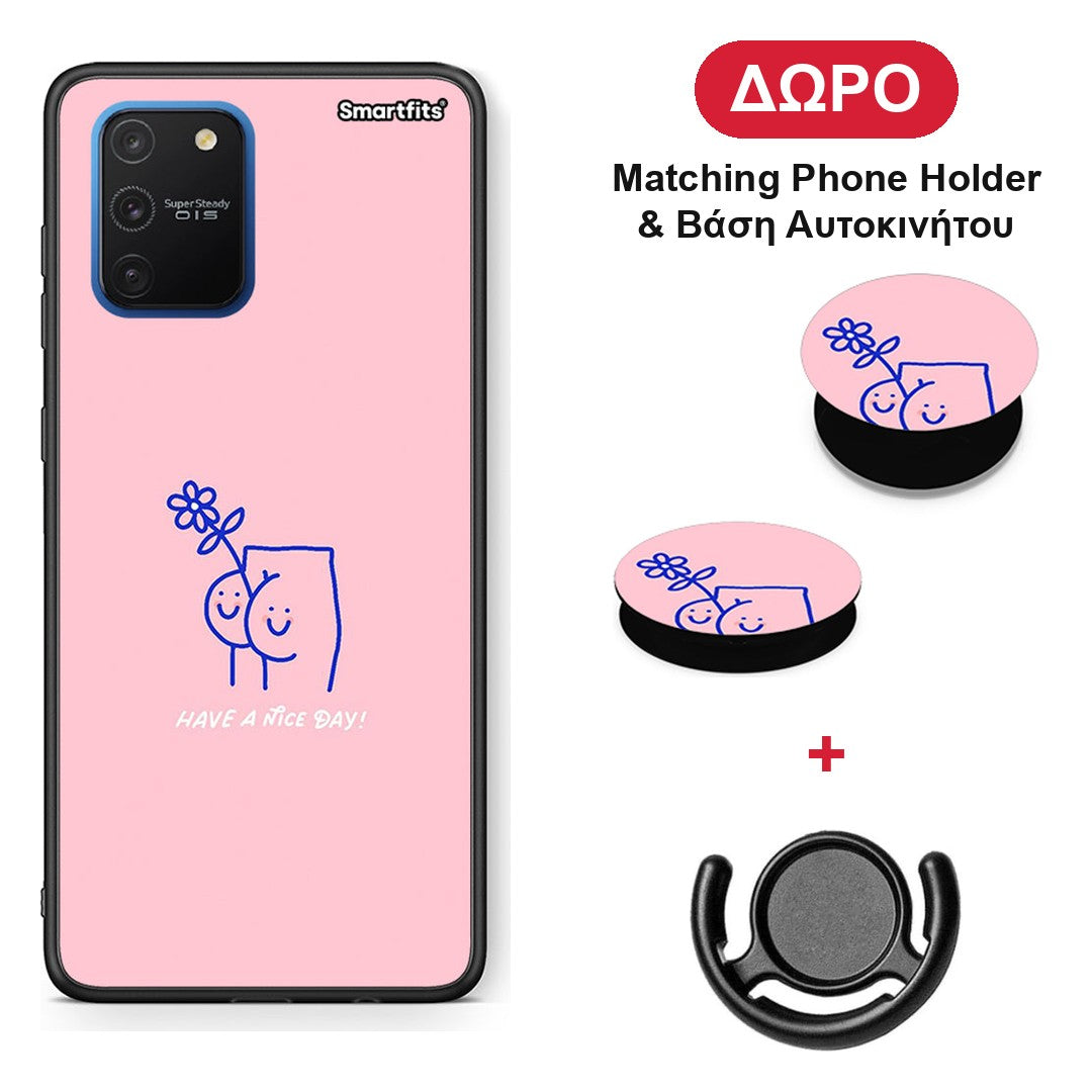 Nice Day - Samsung Galaxy S10 Lite θήκη + Δώρο Phone Holder & Βάση Αυτοκινήτου