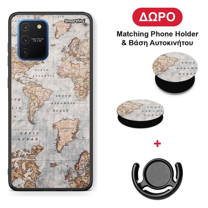 World Map - Samsung Galaxy S10 Lite θήκη + Δώρο Phone Holder & Βάση Αυτοκινήτου