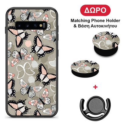 Boho Butterflies - Samsung Galaxy S10+ θήκη + Δώρο Phone Holder & Βάση Αυτοκινήτου