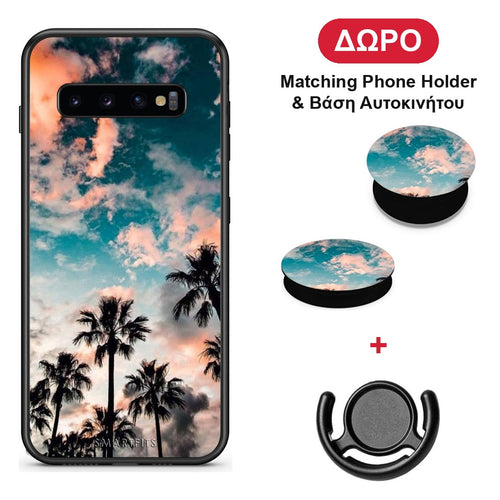 Summer Sky - Samsung Galaxy S10 θήκη + Δώρο Phone Holder & Βάση Αυτοκινήτου