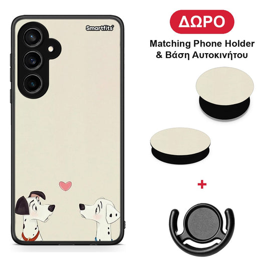 Dalmatians Love - Samsung Galaxy S23 FE θήκη + Δώρο Phone Holder & Βάση Αυτοκινήτου